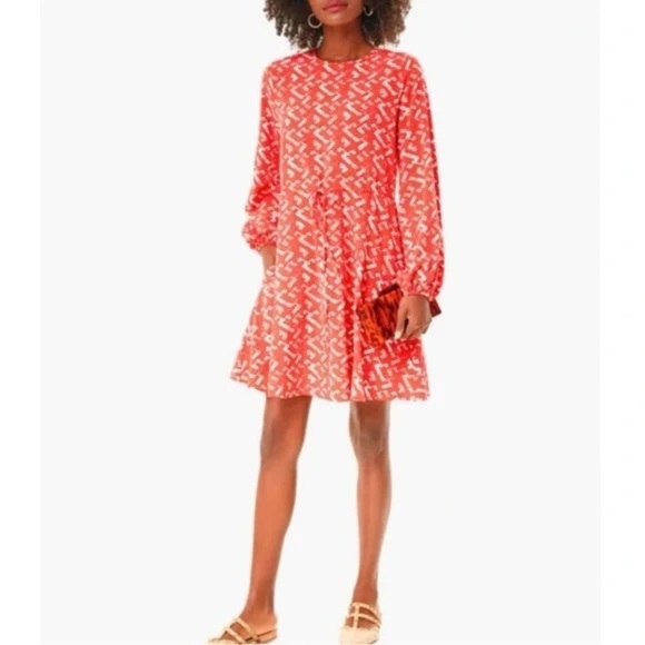 Tuckernuck Dresses & Skirts - Tuckernuck X Pomander Place | Colette Dress Red Chain Link Print Medium Coral